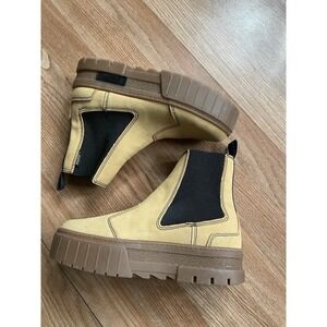 Puma Mayze Chelsea Platform Suede  Womens Tan Casual Boots 7